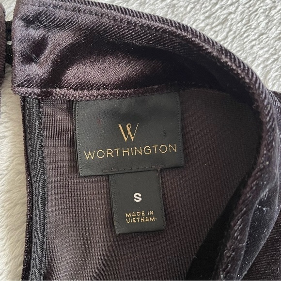 WORTHINGTON Black Velvet Velour Keyhole Dress Sleeveless Cocktail Dress size S - Picture 8 of 9